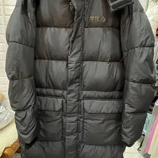 필라 거위털 롱패딩