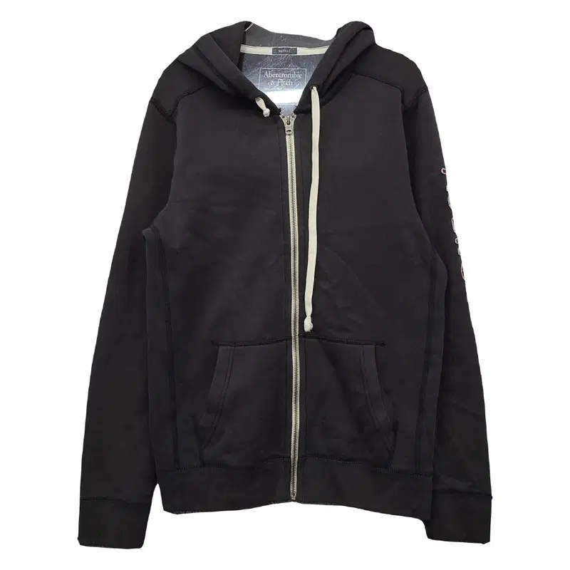 아베크롬비 ABERCROMBIE 블랙 코튼 스포츠 후드집업 XS