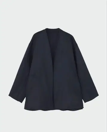 PLST 울 블렌드 리버 하프 코트 네이비