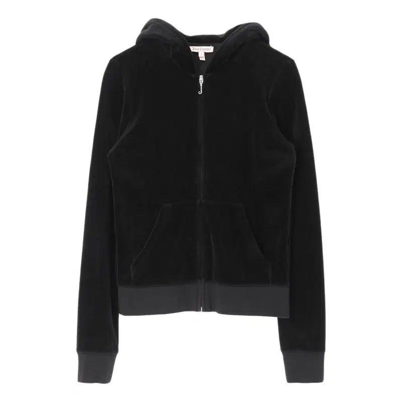 JUICY COUTURE 쥬시꾸뛰르 블랙 코튼 혼방 벨벳 후드 집업 (가슴단면 41cm) a5943
