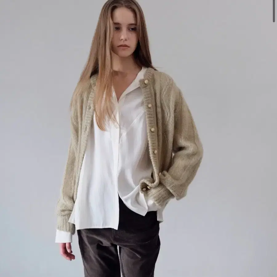 더릴 Mohair Vintage Puff Cardigan