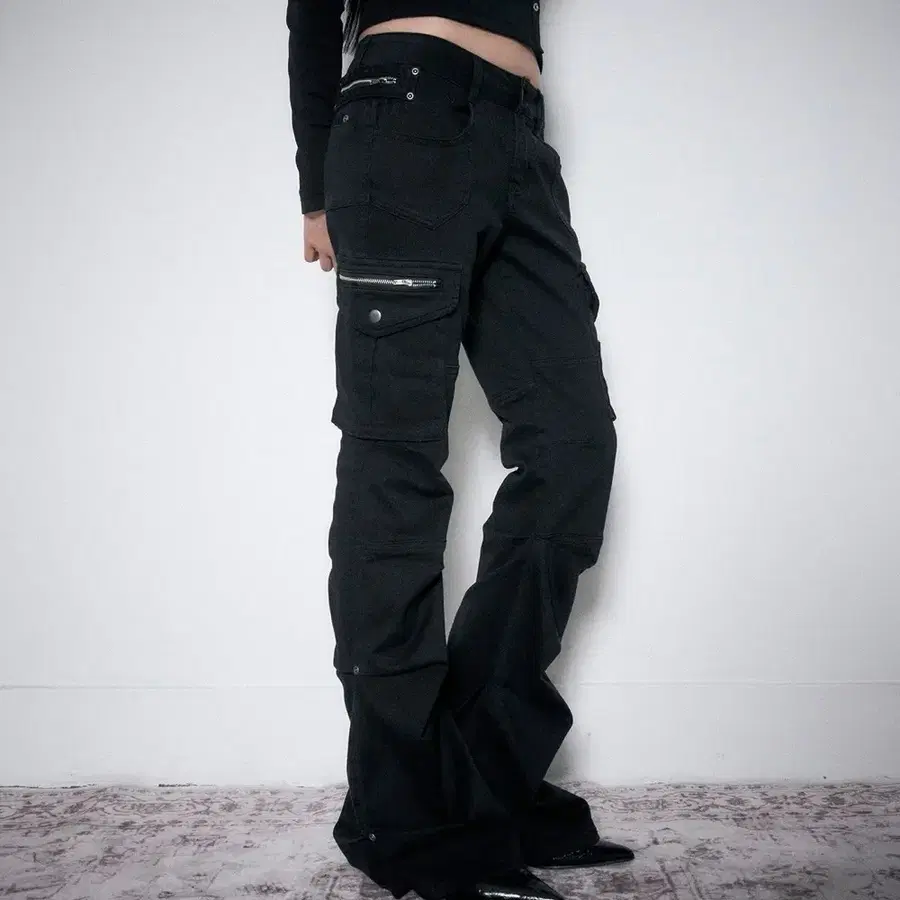 스키즘 인듀싱 GRIND CROSS ZIP CARGO PANTS BLACK 바지 코튼 팬츠 S