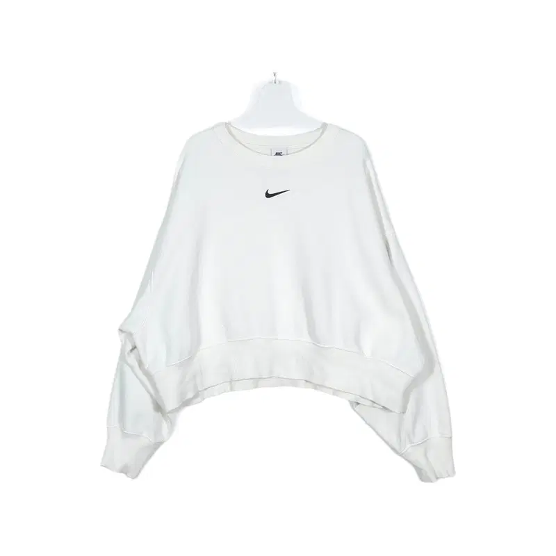 NIKE 중앙 스우시 가오리핏 크롭 맨투맨 L