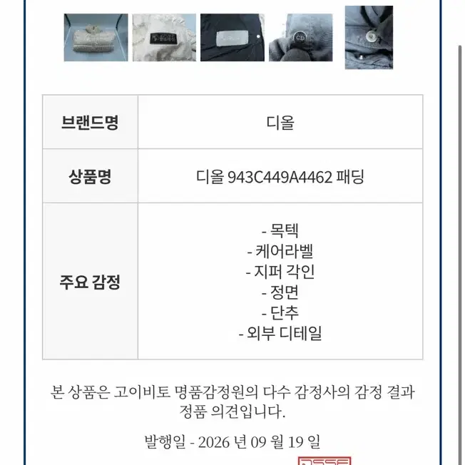 디올 [백화점판/50]디올 오블리크 패딩 사진 8
