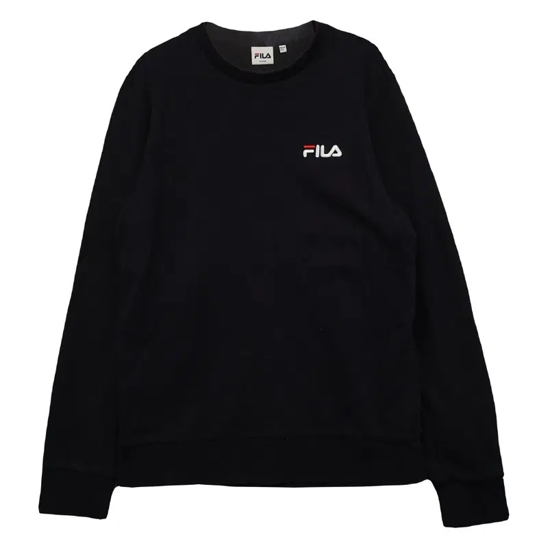 휠라 FILA 블랙 코튼 베이직 크루넥 맨투맨 M(MEDIUM)