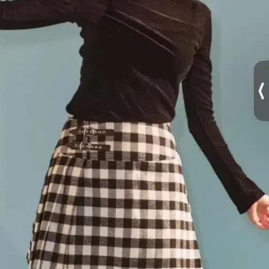 Fletta Gingham Check Skirt_Black
