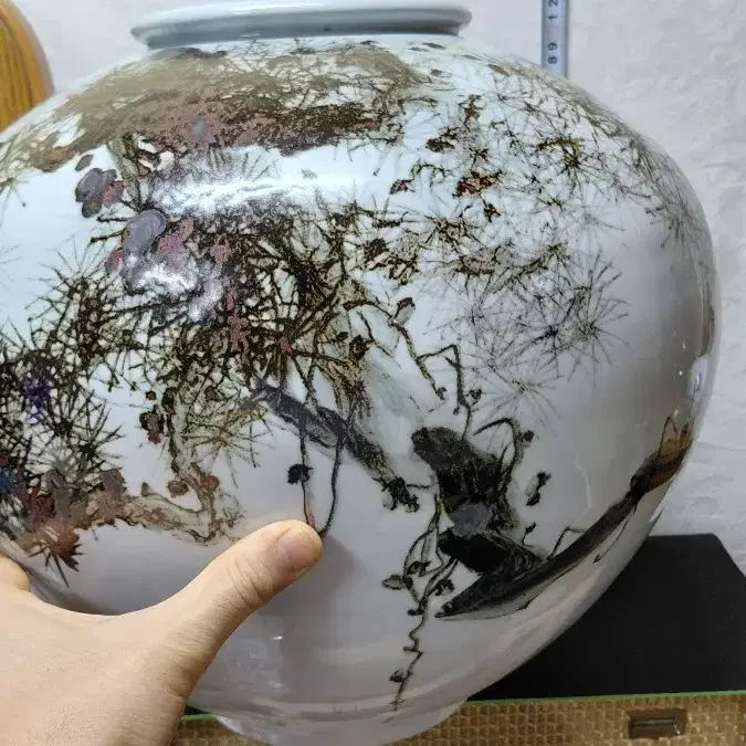 소장품 만월 노송 초대형 달항아리 지름 43cm