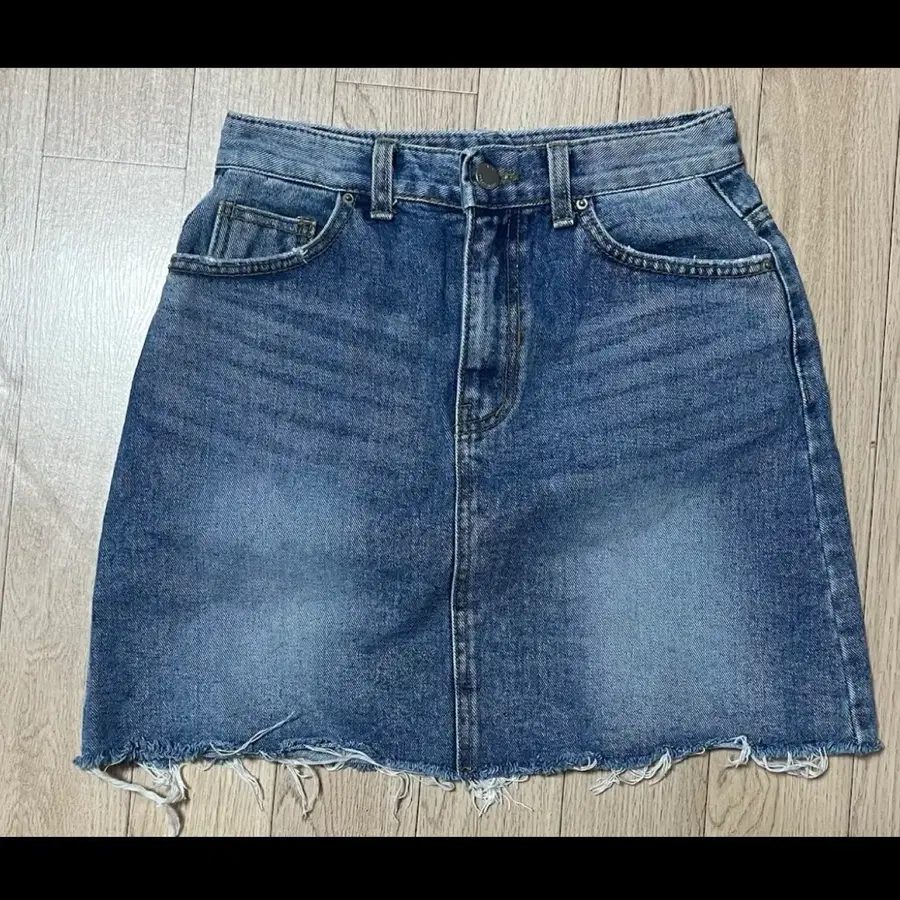 워싱 데님 스커트 M 중청