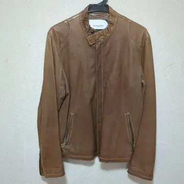 BEAMS 램 가죽 라이더스 L 브라운