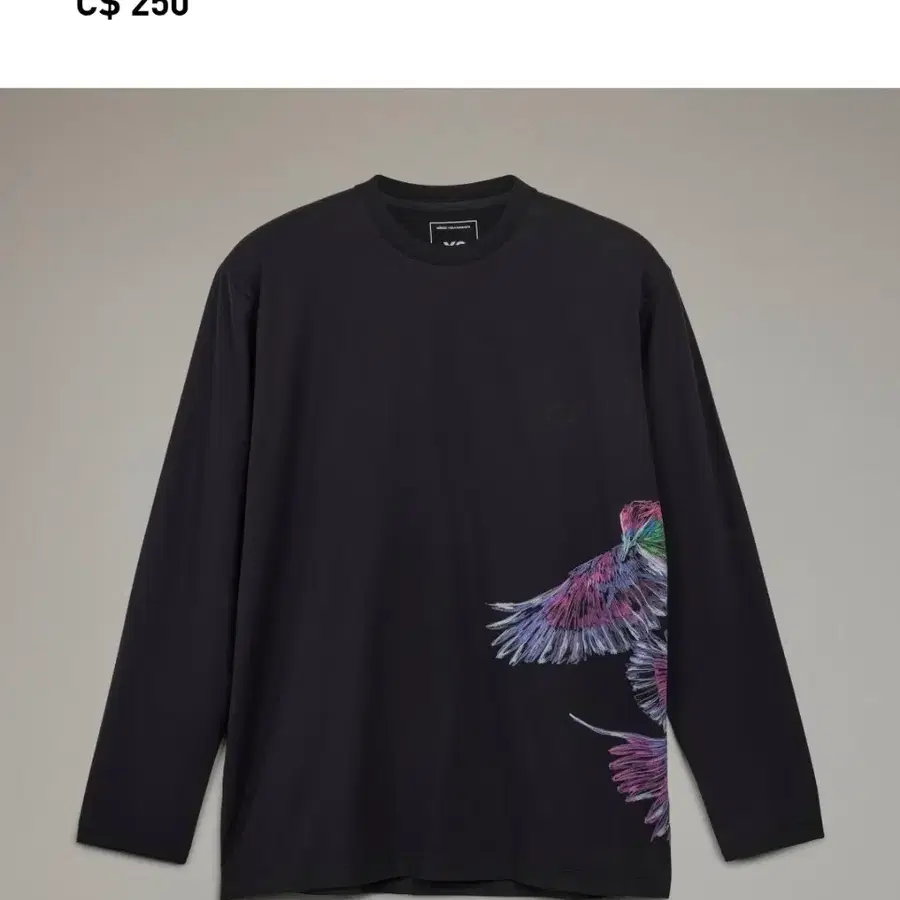 Y-3 아디다스 요지 야마모토 그래픽 롱슬리브 M
