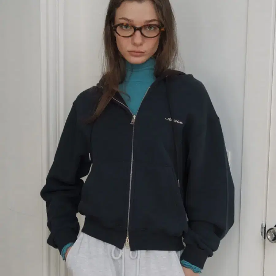 시엔느 후드집업 Classic Zip-up Hoodie (Navy)