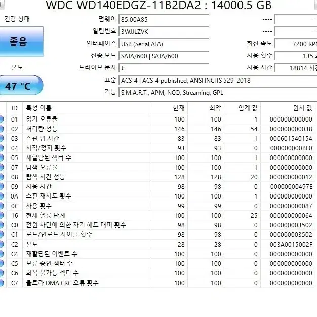 웨스턴디지털 WD140EDGZ 14TB 하드디스크