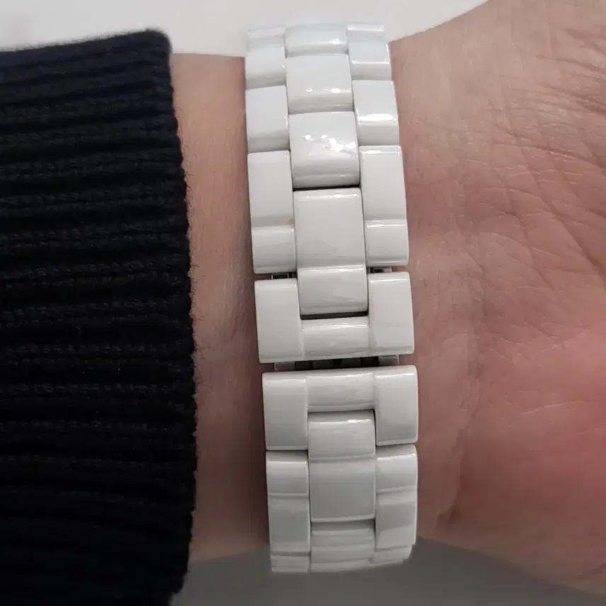샤넬 j12 팬텀 18k 골드38mm 남성 쿼츠 시계 2핸즈 화이트 세라믹 남자 팔찌 사진 3