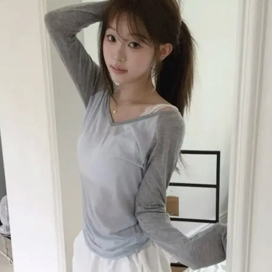 새상품) 미니포에 베티 나그랑 브이 티셔츠 소라 그레이