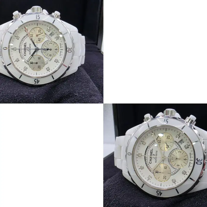 샤넬 특가 CHANEL J12 41mm 9point DIA 화이트 세라믹 크르노 풀셋 사진 5