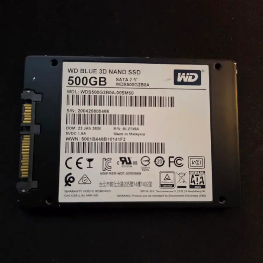 WD BLUE 3D NAND SSD 500GB