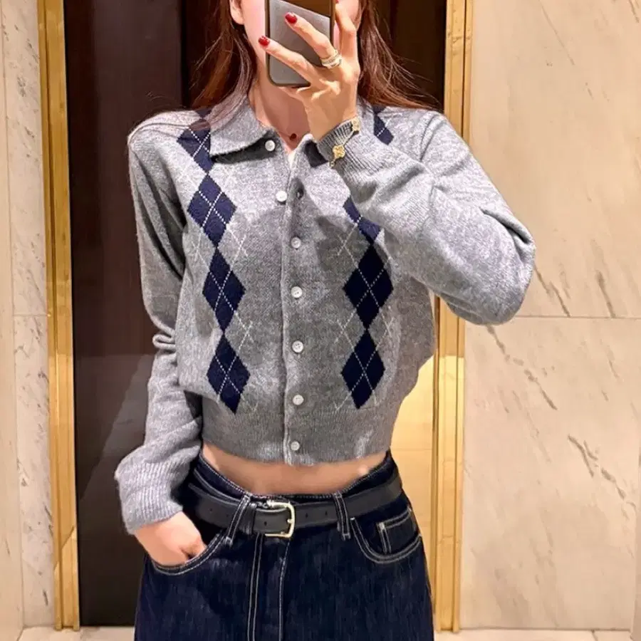 마리마켓 아가일니트