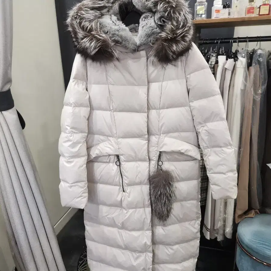 여성 롱패딩 퍼 후드  패딩