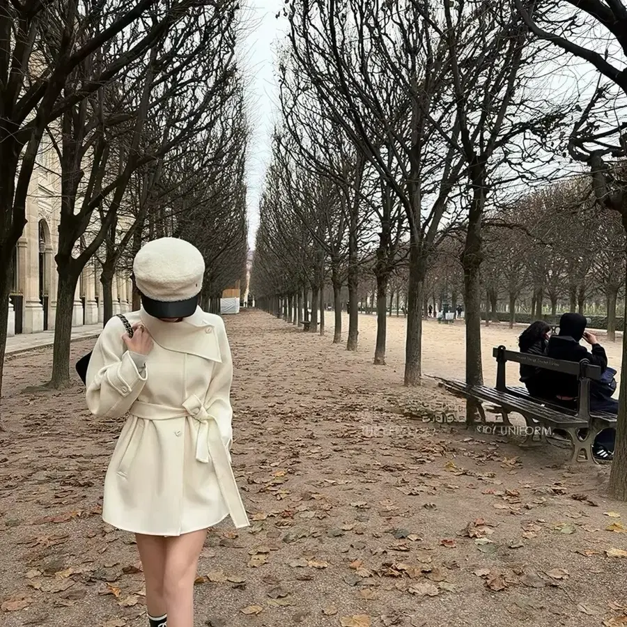 수입의류 양모100 머플러 하프코트 아이보리 새상품