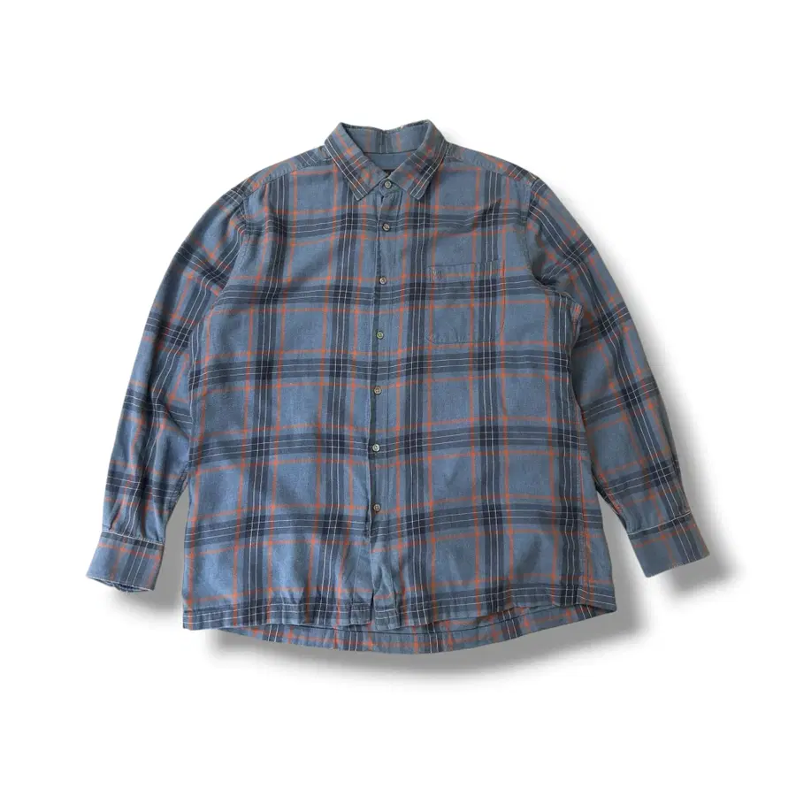닥스 블루 체크 원포켓 코튼 셔츠 2XL