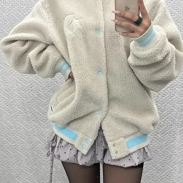 컨버스X르플레르 빈티지 캐주얼 키치 폭닥 후리스 자켓 XL C15613