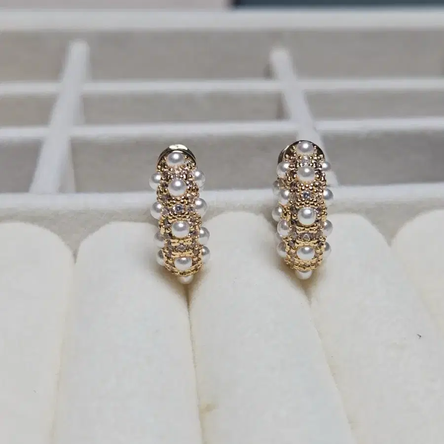 고급 은침 18k 도금 귀걸이