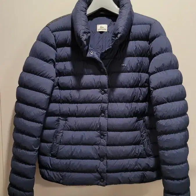 라코스테 여성 구스다운 패딩 자켓 네이비