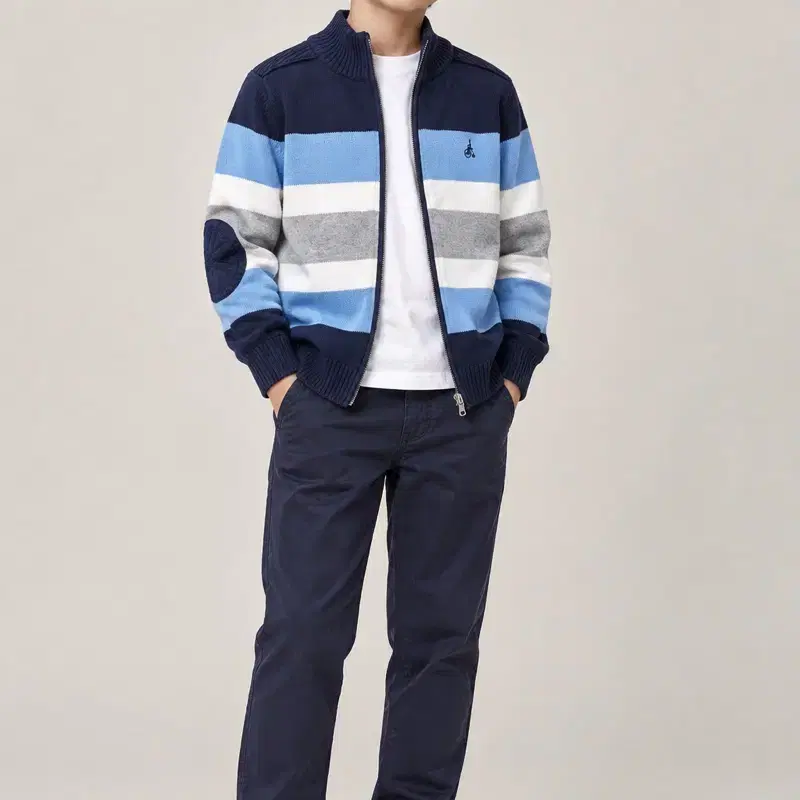 130사이즈 빈폴키즈 니트 집업 블루 정품