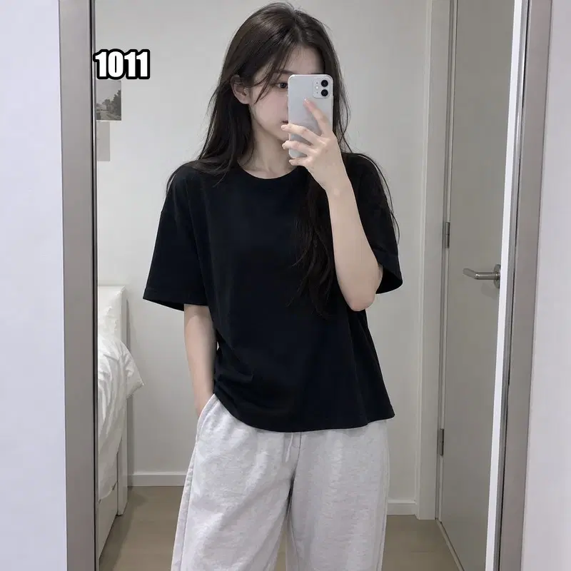 M 자바나스 블랙 무지 오버핏 반팔 티셔츠