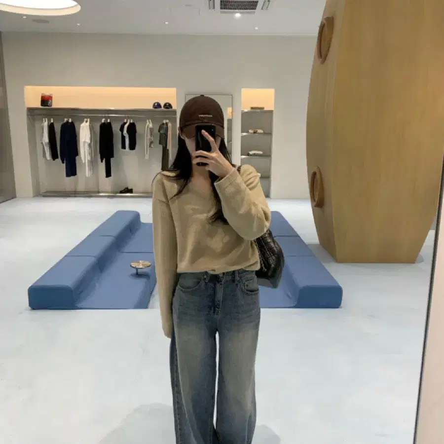 레이지샵 브러쉬 데님 와이드데님 일자와이드