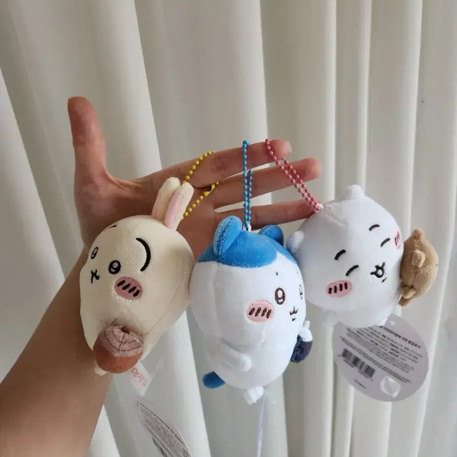 먼작귀 우사기 치이카와 하치와레 정품 인형 누이 스트레스볼 키링 3종 세트