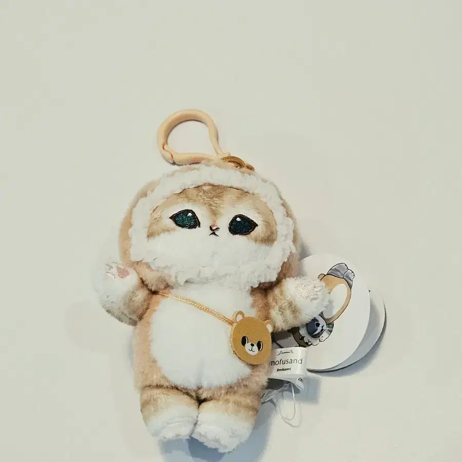 미사용 새상품) 모후샌드 동물 코스튬 인형 고양이 키링_ 곰돌이