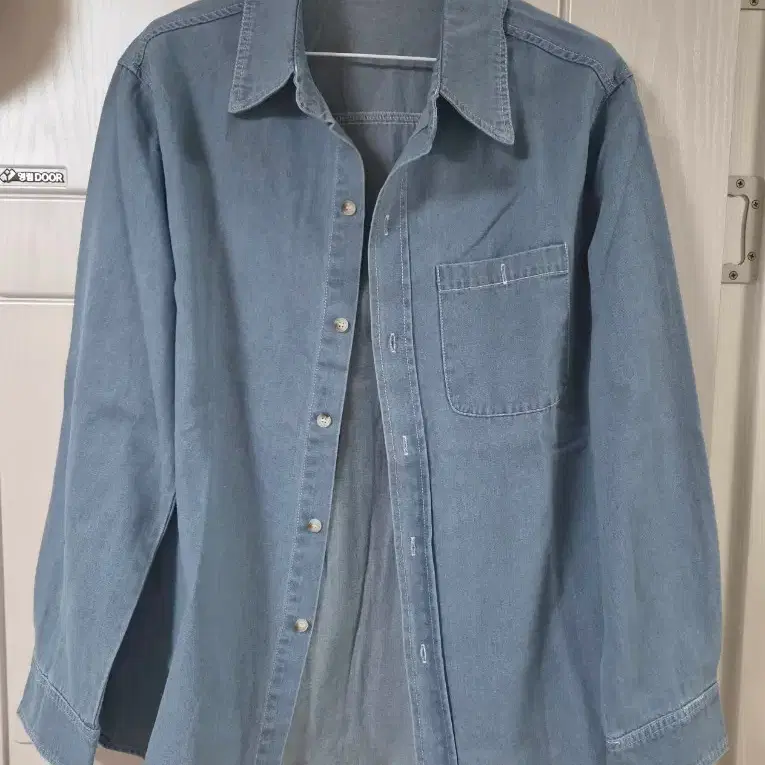 청 데님 셔츠