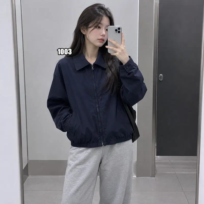 L 런던포그 카라 집업 자켓