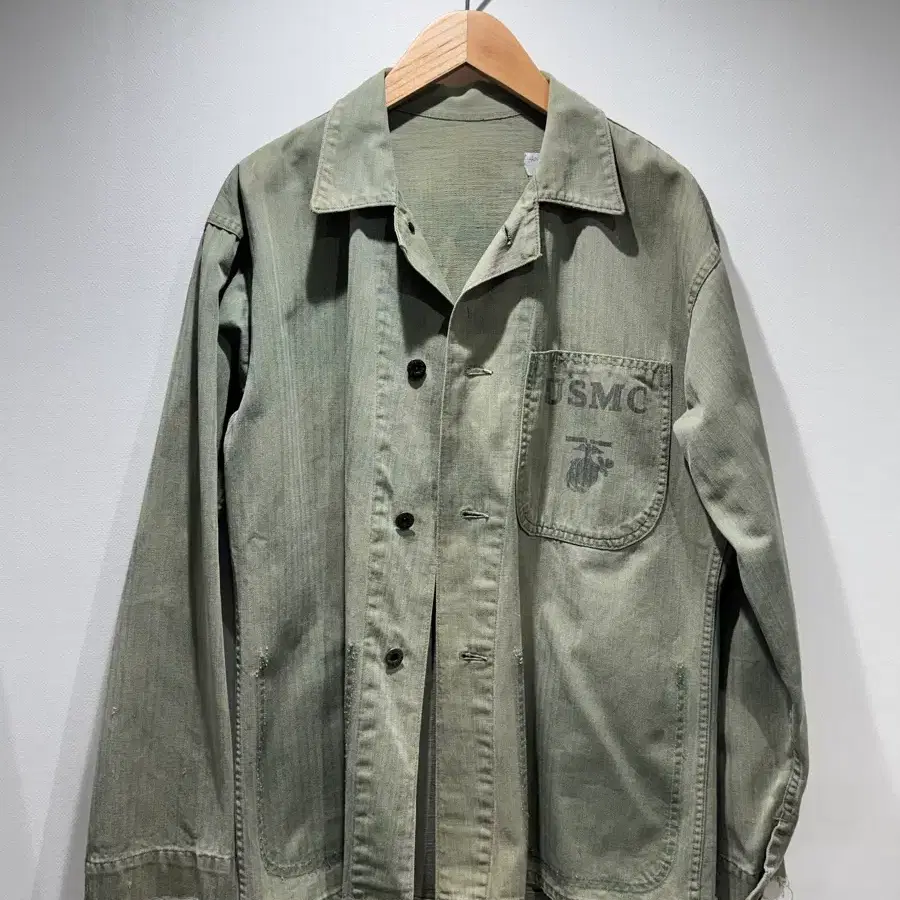 40s USMC P47 HBT 유틸리티 자켓 (Pocket-Removed)