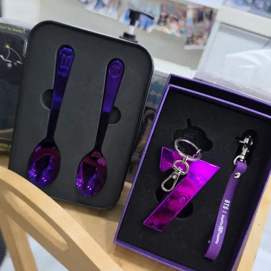 bts 베스킨라빈스 콜라보 한정판 스푼, 키링 셋트