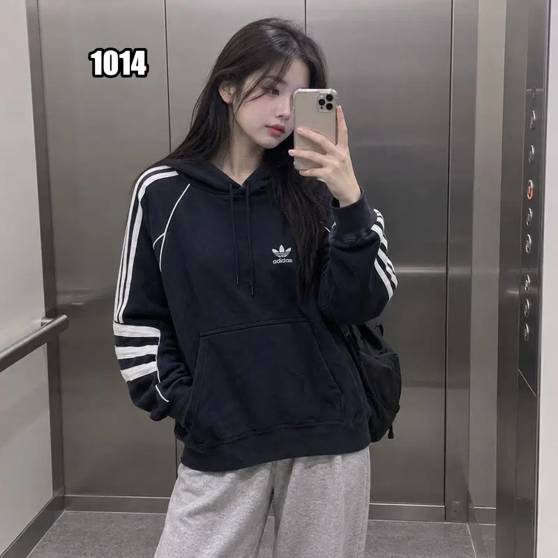 M 아디다스 파이어버드 3 X 3 블랙 삼선 후드티