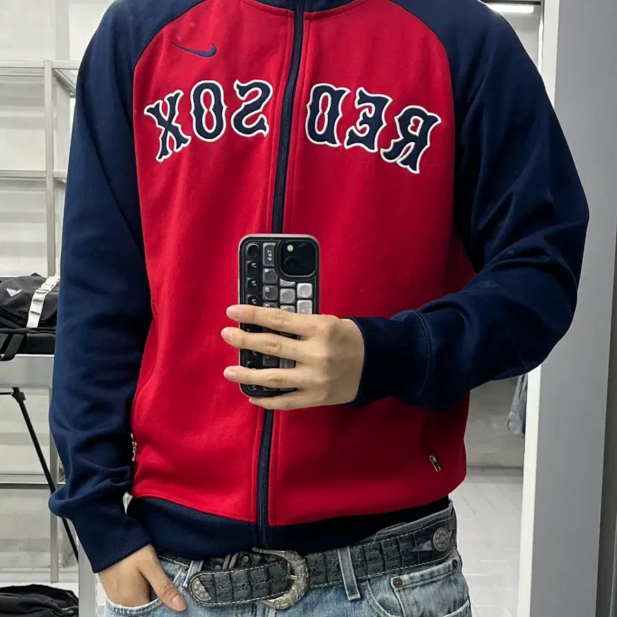 나이키 MLB 보스턴 레드삭스 트랙탑 져지 집업