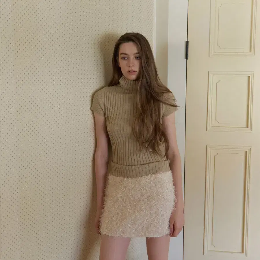 seer 씨어 snowy fur skirt_ivory