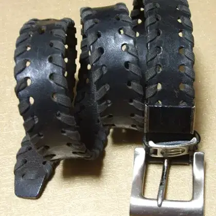 TB로고 통가죽 위빙 벨트  35인치까지