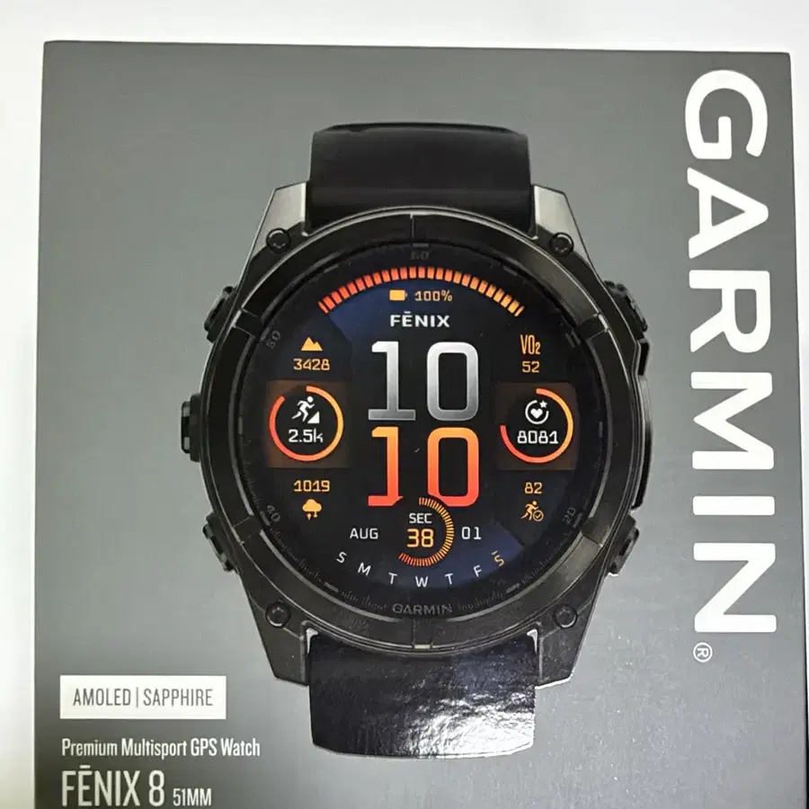 [중고]가민 Fenix 8 51MM AMOLED 사파이어 프리미엄 멀티스포츠 GPS 워치