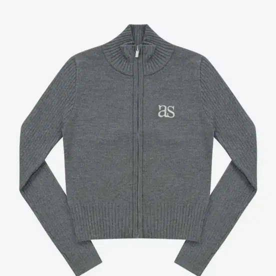 애즈온 집업 그레이 니트 MARON KNIT ZIP-UP 마론 골지 무신사 지그재그