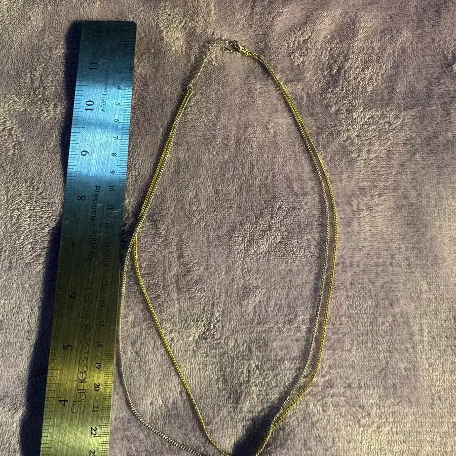 미사용/새상품! 일본 SAPPIRA 투톤 골드 실버 2줄 체인 목걸이 (45cm) 팝니다