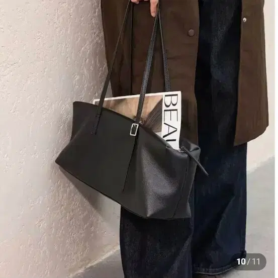 천연소가죽 숄더백 블랙