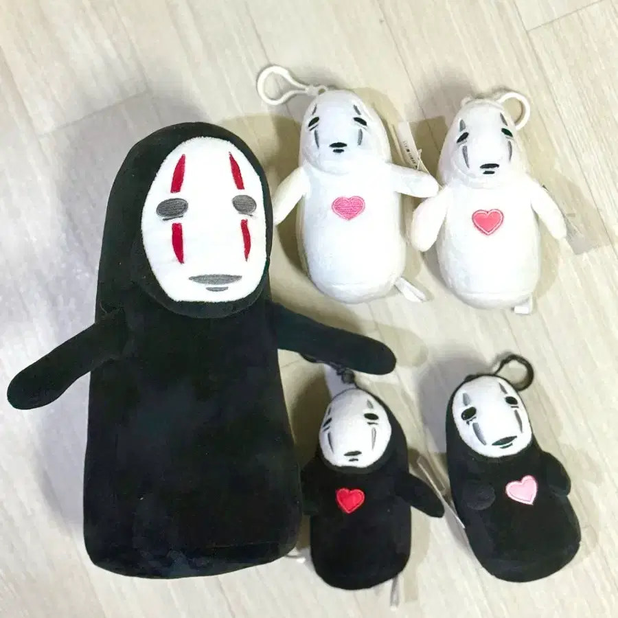 지브리 센과치히로 가오나시 중소형인형뽑기 키링 얈히가방고리 인형 5개 일괄