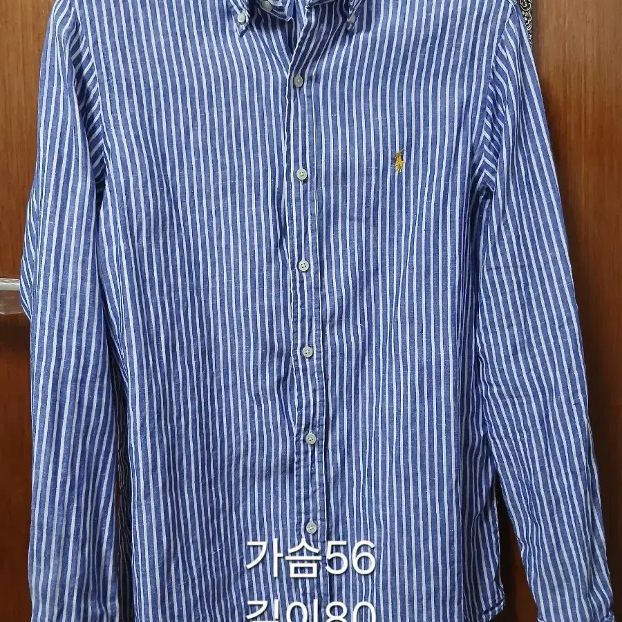 QR 폴로 린넨 셔츠 클래식m 스트라이프