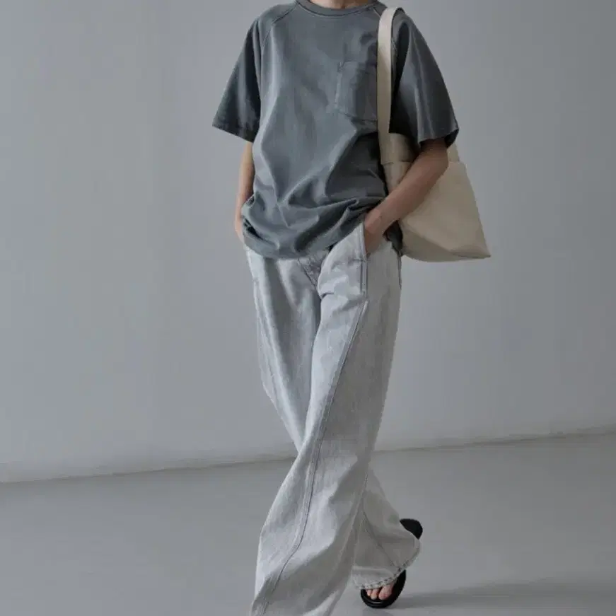 파사드패턴 커브드 데님 light grey