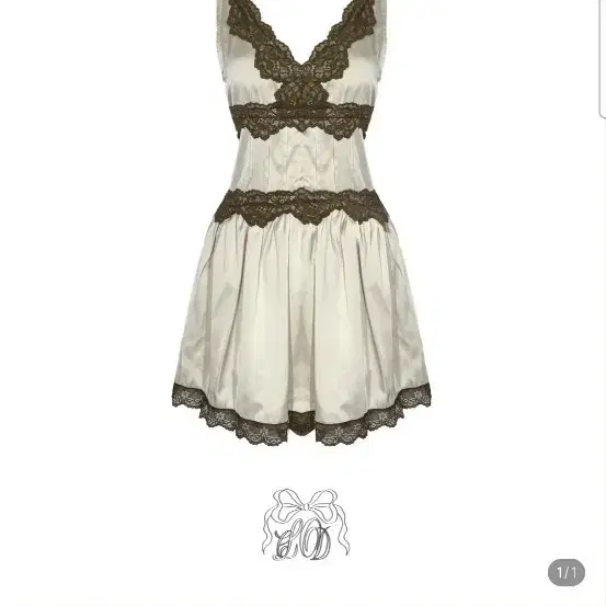 클라우드이모션 enthea antiqe satin & lace short ops 샴페인 베이지