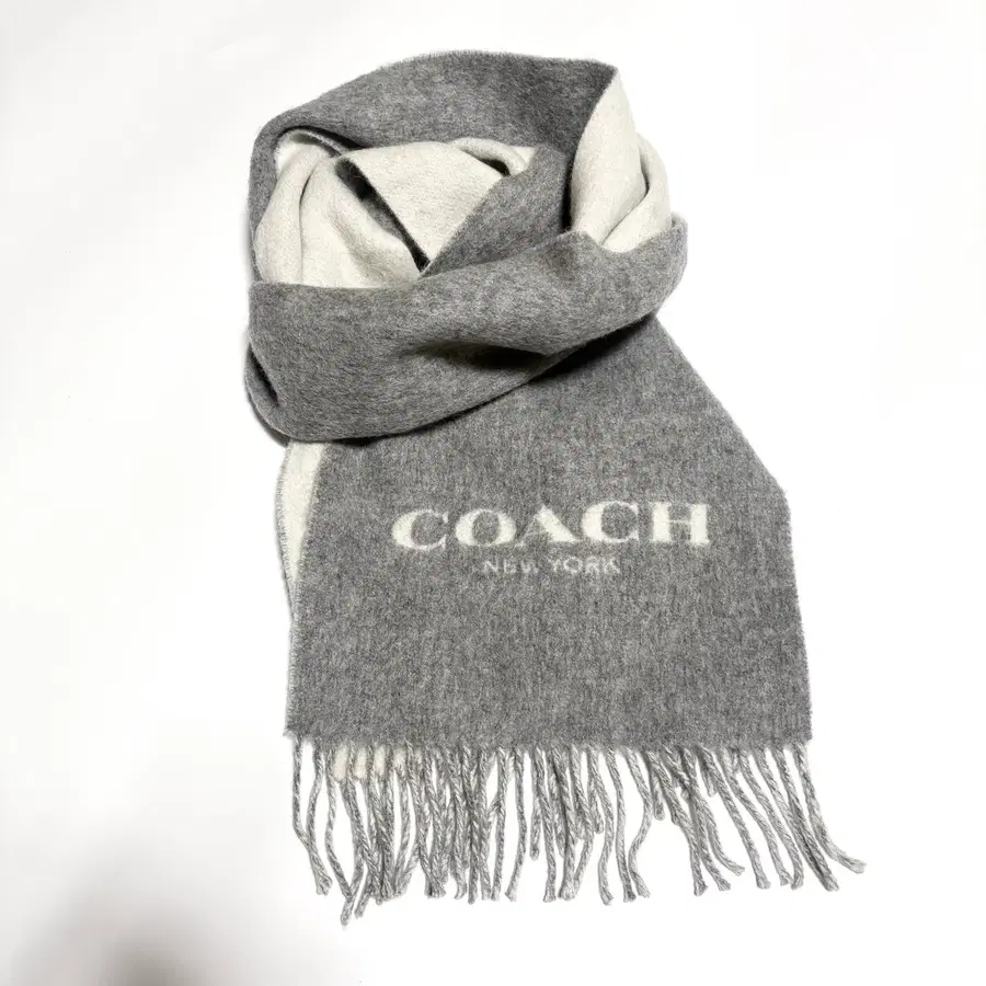 COACH 코치 울95% 캐시미어5% 양면 머플러