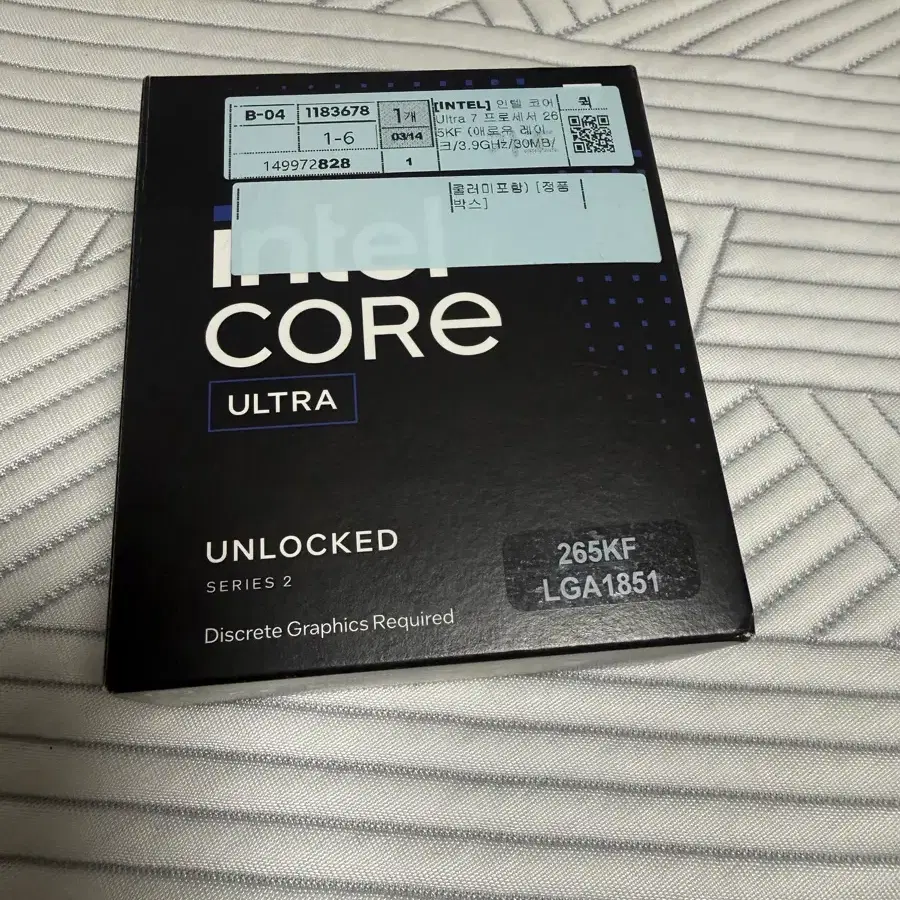 인텔 코어 울트라 265KF LGA1851 프로세서